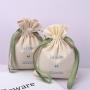 High Quality Cotton Canvas Gift Packaging Dust Bag Custom Natural Cotton Drawstring Jewelry Cosmetic Pouch