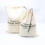 Promotional Custom Logo Twill Cotton Fabric Cloth Shoe Dust Packaging Drawstring Travel Shopping Bag For Handbag
