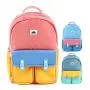 CHANGRONG Custom pink color block kids student backpack bag for Boys Girls