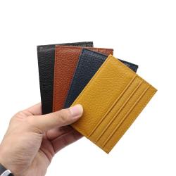 Front Pocket Men's Wallet Thin Slim Minimalist RFID Blocking Portable Leather Credit Card Holder Multi-card Slot Card Holder