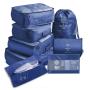 Gelory Custom Logo Multifunctional Travel Bag Waterproof Luggage Set Portable Packing Cubes Travel Luggage Organizer 8 pcs Set
