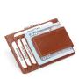 Crazy Horse Men's Cow Leather Wallets Anti-Theft RFID Blocking Wallet Brown Credit Card Holder Money Cash Clip