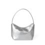 Factory Direct Selling Korean Style Handbag Silver Soft PU Leather Shoulder Fashion Solid Color Underarm Bag
