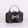 New sequin small square bag single shoulder crossbody handbag banquet bowknot clutch bags dress diamond inlaid evening bag