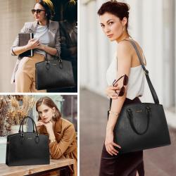 LOVEVOOK Fashion Vintage 15.6 In Laptop Work Tote Waterproof Bag shopping tote bag PU shoulder bag clutch purse Office Briefcase