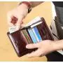 Vintage Men Genuine Cow Leather Wallets Organizer Card Holders Casual Fashion Style Short Cowhide Leather Clutch Wallet