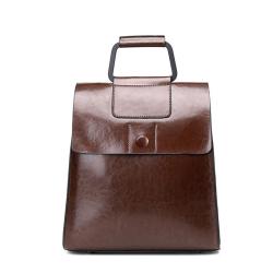 Sac A Dos Hot Selling Unisex Fashion Retro Oil Wax College Bag Genuine Leather Leisure Travel Backpack For Women