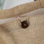 Customized portable burlap PVC transparent window burlap bag storage jute cloth bag waterproof tote burlap bag