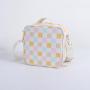 Keymay Factory Nylon Lunchboxes Checkered Printed Food Work Bag Students Kids Custom Design Logo Portable Cooler Lunch Bag