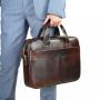 ZWY307 Wholesale Men Vintage Business Genuine Leather Briefcase Daily Work Travel Portable Laptop Bag Customizable LOGO Handbag