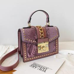 Hot Sales Sac A Main Femme Snake Pattern Chain Structured Handbags Shoulder Bag  Crossbody Bag For Women