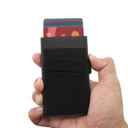 Factory Auto Pop Up Card Holder Wallet Metal Credit Card Holder Aluminum Cover Pop Up Wallet