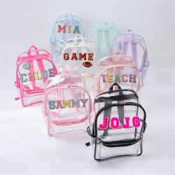 Keymay New Design Back to School Gift Stadium Approved Backpack Clear Plastic PVC Backpack Transparent Backpack for School