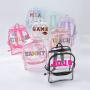 Keymay New Design Back to School Gift Stadium Approved Backpack Clear Plastic PVC Backpack Transparent Backpack for School