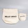 Round Bottom Custom Logo Printed Cotton Linen Gift Candle Makeup Packing Bag Natural Muslin Drawstring Dust Bag