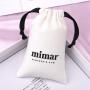 Custom Logo Printed Brush Canvas Jewelry Packaging Pouch Luxury Soft Drawstring Cotton Gift Jewelry Dust Bag
