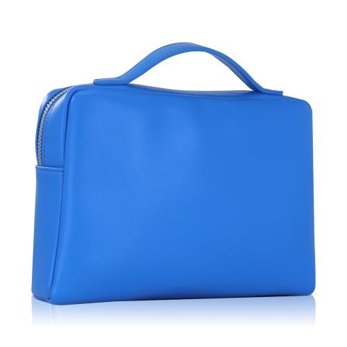 Pu Small Makeup Bag Slim Cosmetic Zipper Pouch Preppy Makeup Brush Bag Compact Make up Pouch Toiletry Bag