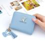 OEM141 Fashion Small Female Purse Short Purse Lady Letter Zipper Short Clutch Wallet Solid Vintage Matte Women Wallet