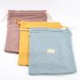 High Quality Custom Label Pouch Drawstring Bag Lining Velvet Fabric Gauze Cotton Dust Cosmetic Gift Packaging Bag