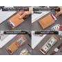 Leather Credit Card Wallet Holder Men Slim Wallet with Money Clip DDP shipping
