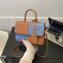 Luxury design splicing contrast color small square bag 2024 new texture simple crossbody bag fashion shoulder bags for women