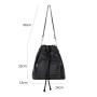 Japanese Nylon Shoulder Bag External Pocket Cool Girls Nylon Handbag Drawstring Design Women's Waterproof Bucket Bag