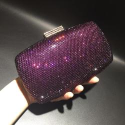 Wholesale rhinestone inlaid evening bags in stock banquet chain shoulder bags women handbags round clutch evening bags