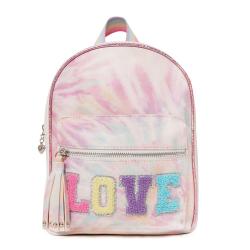 Custom  Zip-around Closure Top Carry Handle Adjustable Strap Towel Embroidery Patch Logo Girls Fashion Mini Tie Dye Backpack