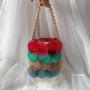 Custom 2024  New Fairy Shell Bag Sequin Hand Weaving Beaded Handbag Crossbody Phone Ladies Party Elegant