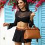 Ladysky Super product 2024 fashion tote bag for women super personalized metal letter handbag playful ladies shoulder bag belt