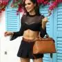 Ladysky Super product 2024 fashion tote bag for women super personalized metal letter handbag playful ladies shoulder bag belt
