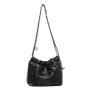 Popular design pleated handbag small women's shoulder bags female 2024 new summer simple bucket bag fashion crossbody bag