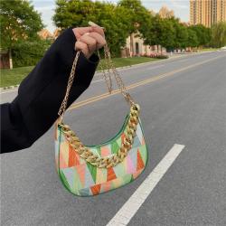 Crocodile Stripe Wholesale Women Handbags Metal Chain Handbag Factory Rainbow Designer Shoulder Bags