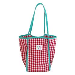 ZWY099 New Color Collision Plaid Cotton Girls Shoulder Bag Lightweight Travel Picnic Shopping Tote Bag Wholesale Checkered Bag