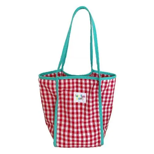 ZWY099 New Color Collision Plaid Cotton Girls Shoulder Bag Lightweight Travel Picnic Shopping Tote Bag Wholesale Checkered Bag