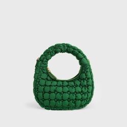2024 New Women's Winter Down Handbag Puffer Half Moon Bag with Quilted Fashion Crossbody Bags