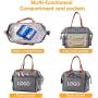 Custom Design Printed Gray Dual Deck Insulated Thermal Lunch Bag Multi functional Outdoor Soft Shoulder Cooler Bag