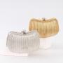 Wholesale golden shiny elegant rhinestone purse tassel evening bags women's clutch bags handbag for ladies