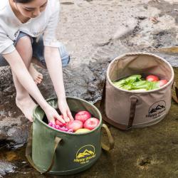 SN064 Custom Logo Travel Folding Bucket Portable Camping Picnic Fishing Bucket Lifestyle Camping Firewood Tool Tote Bag Party