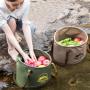 SN064 Custom Logo Travel Folding Bucket Portable Camping Picnic Fishing Bucket Lifestyle Camping Firewood Tool Tote Bag Party