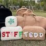Keymay RTS Stock Winter Soft Teddy Cloth Cosmetic Bag Portable Ladies Travel Zipper Pouches Terry Plush Sherpa Make up Pouches
