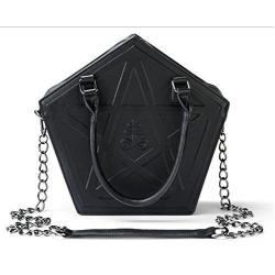 Custom design comic style women shoulder bag gothic pentacle embossed customized Ita cute spooky bag