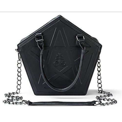 Custom design comic style women shoulder bag gothic pentacle embossed customized Ita cute spooky bag