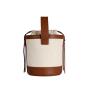 2022 Wholesale  Drawstring Recycled Canvas Bags Custom Gold Foil Stamped Logo Pu Vegan Leather Shoulder Bag Womens Bucket Bags