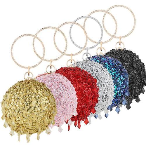 Wholesale beading bag spherical round purses women handbag retro sequin evening bags gold paillette handbags