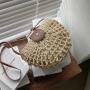 Hollow half round grass woven single shoulder crossbody leisure woven bag vacation beach bag