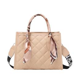 2024 New PU Fashion Small High-Texture Tote Handbag Lady's Spring Summer Embroidered Bow Bag with Single Chain Strap Portable
