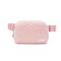 Custom Logo White Outdoor Fitness unisex Versatile Plush Crossbody Bag Lambswool Fleece Sling Waist Belt Bag