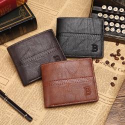 Multi Card Bit Men Card Holder Wallet Short Pure Color Slim Wallet For Men New Korean Fashion Men Leather Wallet carteras mujer