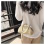 ZR520 New Dinner Bag Clasp Knitted Girl Texture Noble and Fashionable One Shoulder Crossbody Bag Pearl Handheld Bag Party